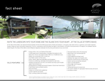Porto Maho Fact Sheet The Villas - sxm Luxury Properties