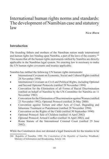 International human rights norms and standards