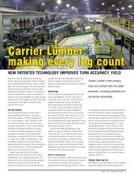 Carrier Lumber: making every log count - Coe Manufacturing Co.