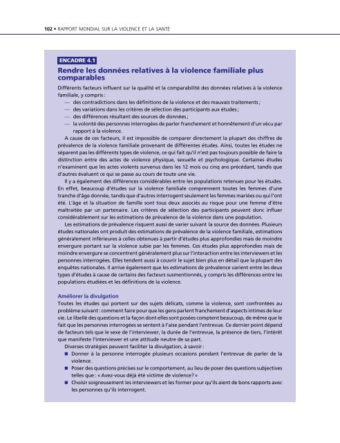 Rapport mondial sur la violence et la santÃ©