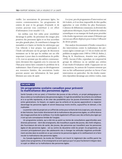 Rapport mondial sur la violence et la santÃ©