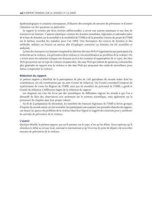 Rapport mondial sur la violence et la santÃ©