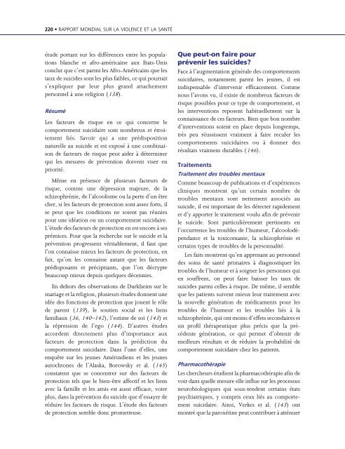 Rapport mondial sur la violence et la santÃ©