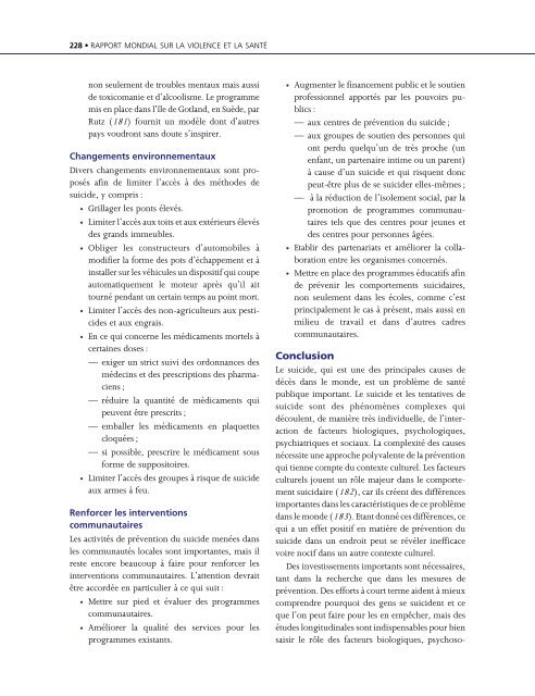 Rapport mondial sur la violence et la santÃ©