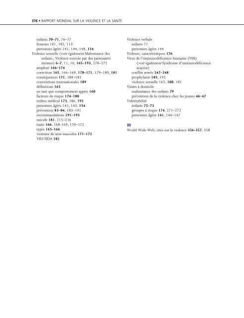 Rapport mondial sur la violence et la santÃ©