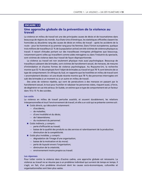 Rapport mondial sur la violence et la santÃ©