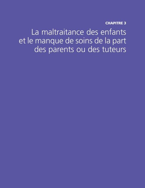 Rapport mondial sur la violence et la santÃ©