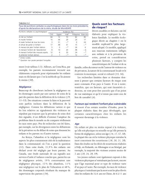 Rapport mondial sur la violence et la santÃ©