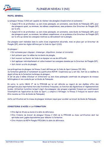 Niveau 3 - ffessm