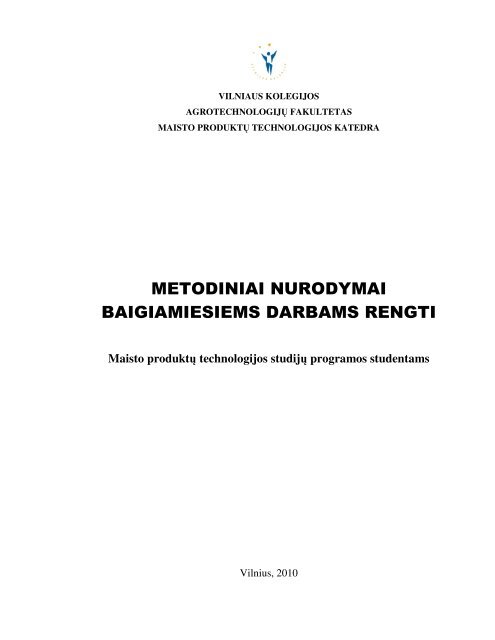 metodiniai nurodymai baigiamiesiems darbams rengti - VIKO ...