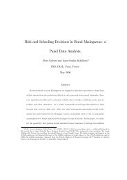 Risk and Schooling Decisions in Rural Madagascar: a Panel Data ...