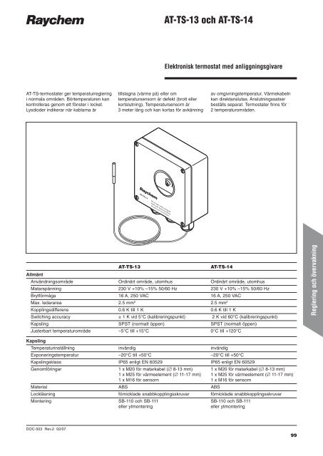 Produktkatalog för industriella värmekabelsystem - Pentair Thermal ...