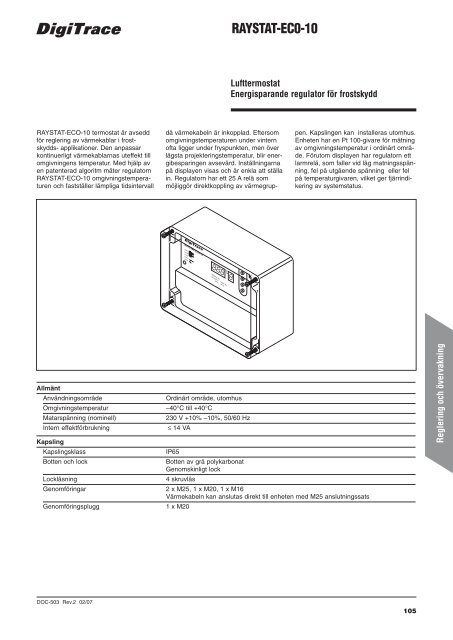 Produktkatalog för industriella värmekabelsystem - Pentair Thermal ...