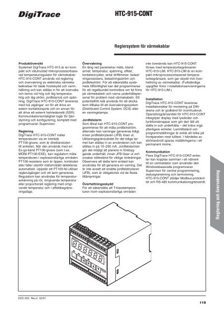 Produktkatalog för industriella värmekabelsystem - Pentair Thermal ...