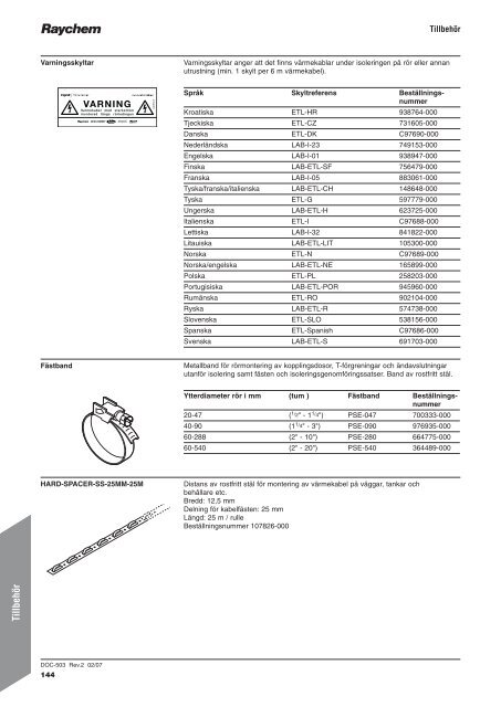 Produktkatalog för industriella värmekabelsystem - Pentair Thermal ...