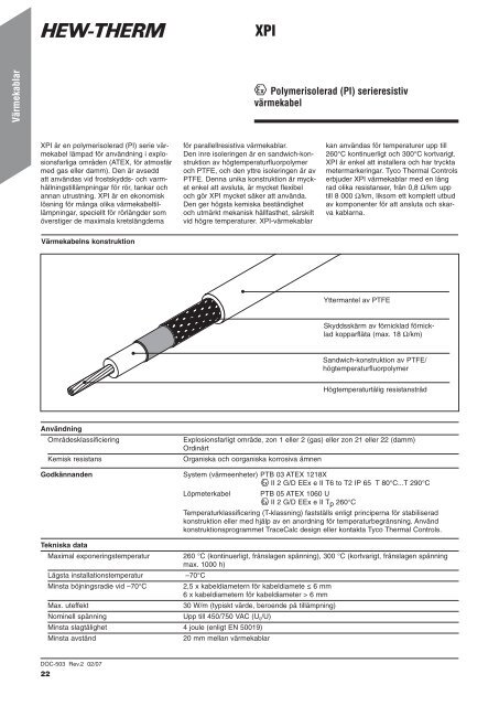 Produktkatalog för industriella värmekabelsystem - Pentair Thermal ...