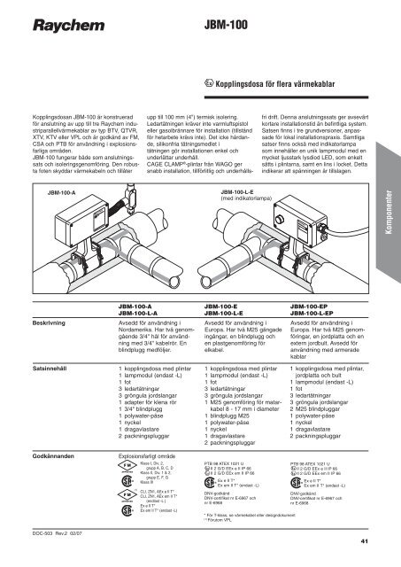 Produktkatalog för industriella värmekabelsystem - Pentair Thermal ...