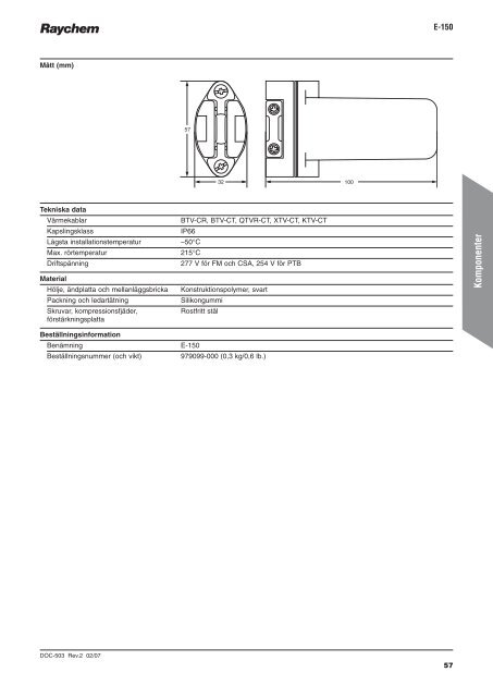 Produktkatalog för industriella värmekabelsystem - Pentair Thermal ...