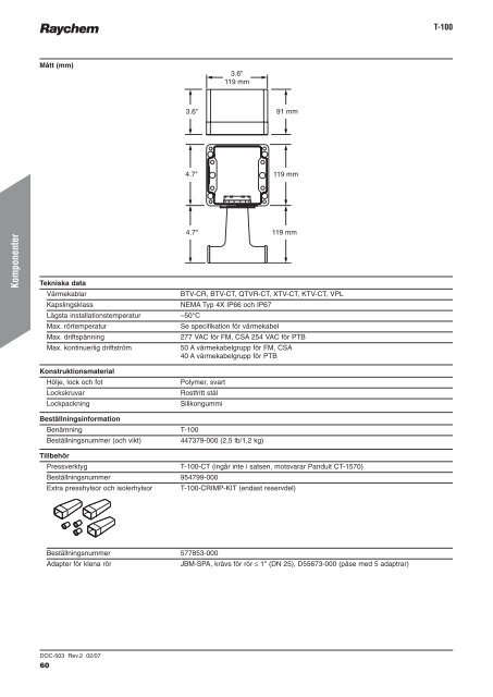 Produktkatalog för industriella värmekabelsystem - Pentair Thermal ...