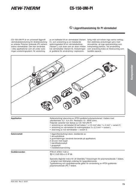 Produktkatalog för industriella värmekabelsystem - Pentair Thermal ...