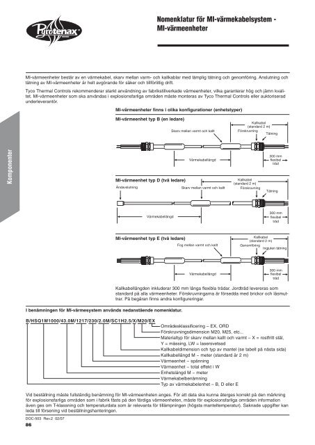 Produktkatalog för industriella värmekabelsystem - Pentair Thermal ...