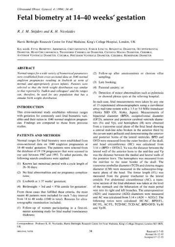 Fetal biometry at 14-40 weeks' gestation - isuog