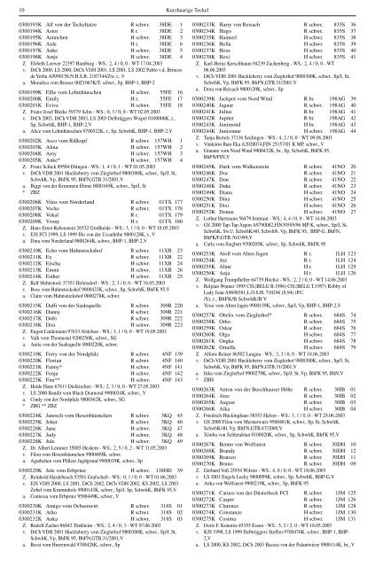 Teckel-Zuchtbuch 2003 - DTK Landesverband Rheinland