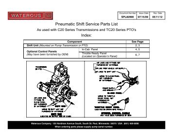 SPL82990, Pump Shift - Waterous