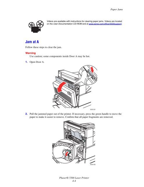 Phaser 5500 Laser Printer User Guide - Xerox