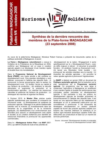 La formation agricole - Horizons Solidaires
