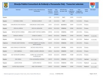 DirecÅia PublicÄ ComunitarÄ de EvidenÅÄ a Persoanelor Dolj ...