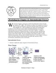 Workshop for Chapter 12: Intermolecular Forces