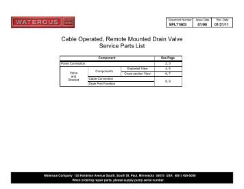 SPL71803, Cable Operated, Remote Mounted Drain Valve - Waterous