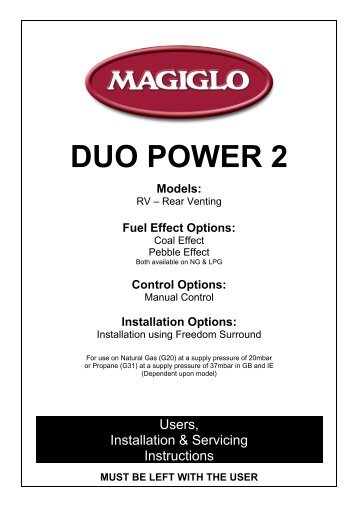 Magiglo Duo Power rear vent fitting instructions - The Fire Basket