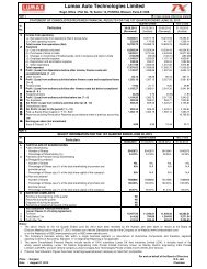 Quarter ended June 30, 2013 - Lumax Auto Technologies Ltd.