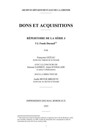 5 J Fonds Durand : architecte (117 articles) - Archives ...