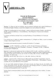 notice historique de Varessia - Cegfc