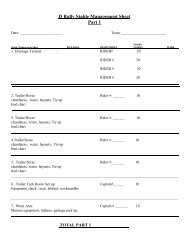 Stable Management Sheet - Canadian Pony Club