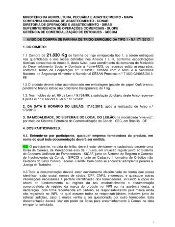 Compra de Farinha Trigo (.pdf) - Conab
