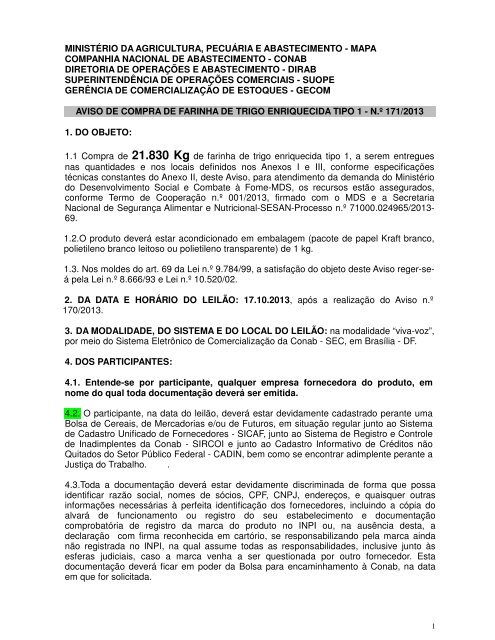Compra de Farinha Trigo (.pdf) - Conab