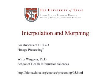 Lecture 1: Interpolation and Morphing - biomachina.org