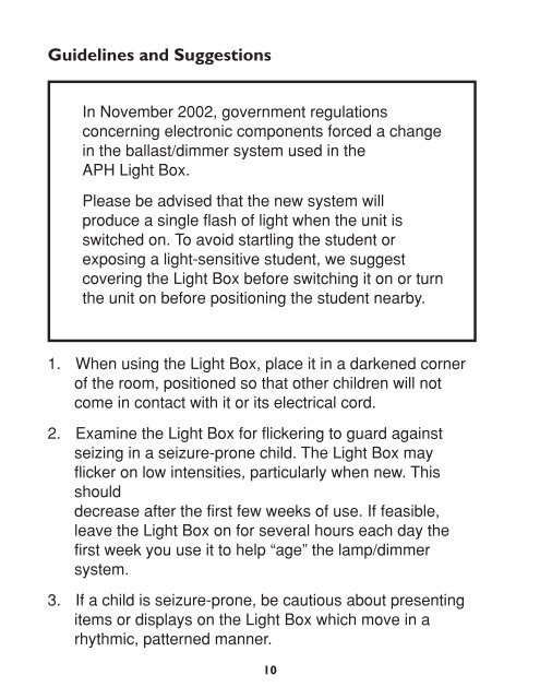 Light Box Activity Guide Level Two, Large Print (7-08680-00)