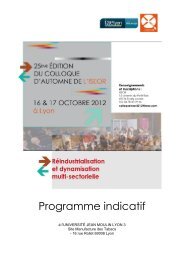 COLLOQUE INTERNATIONAL - ISEOR