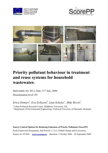 Priority pollutant behaviour in treatment and reuse systems for ...