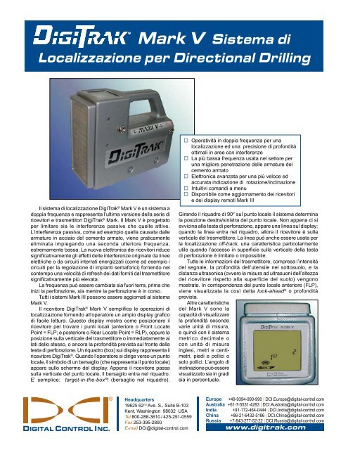 Mark V Sistema di Localizzazione per Directional Drilling