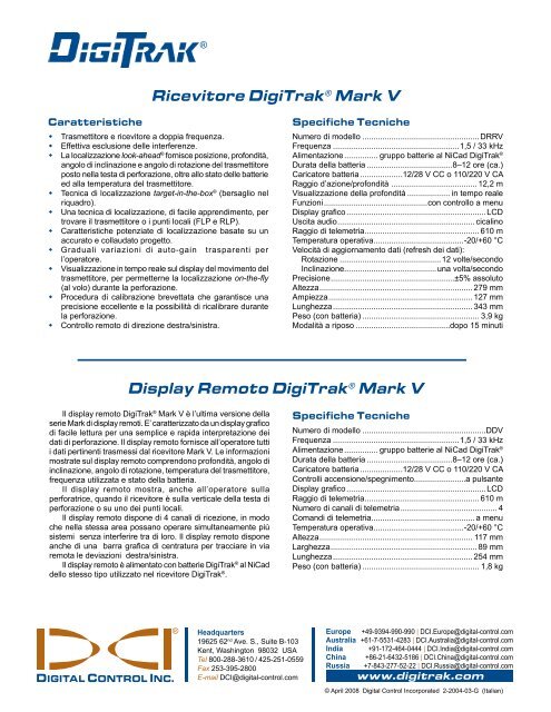 Mark V Sistema di Localizzazione per Directional Drilling