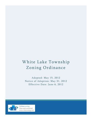 Zoning Ordinance - White Lake Township