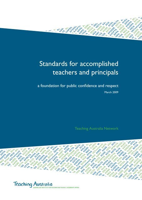 Standards for accomplished teachers and principals - Australian ...