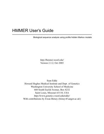 HMMER User's Guide - SAF