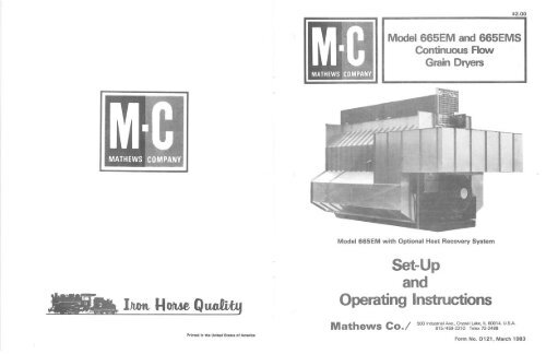 665 operator manual - Mathews Company